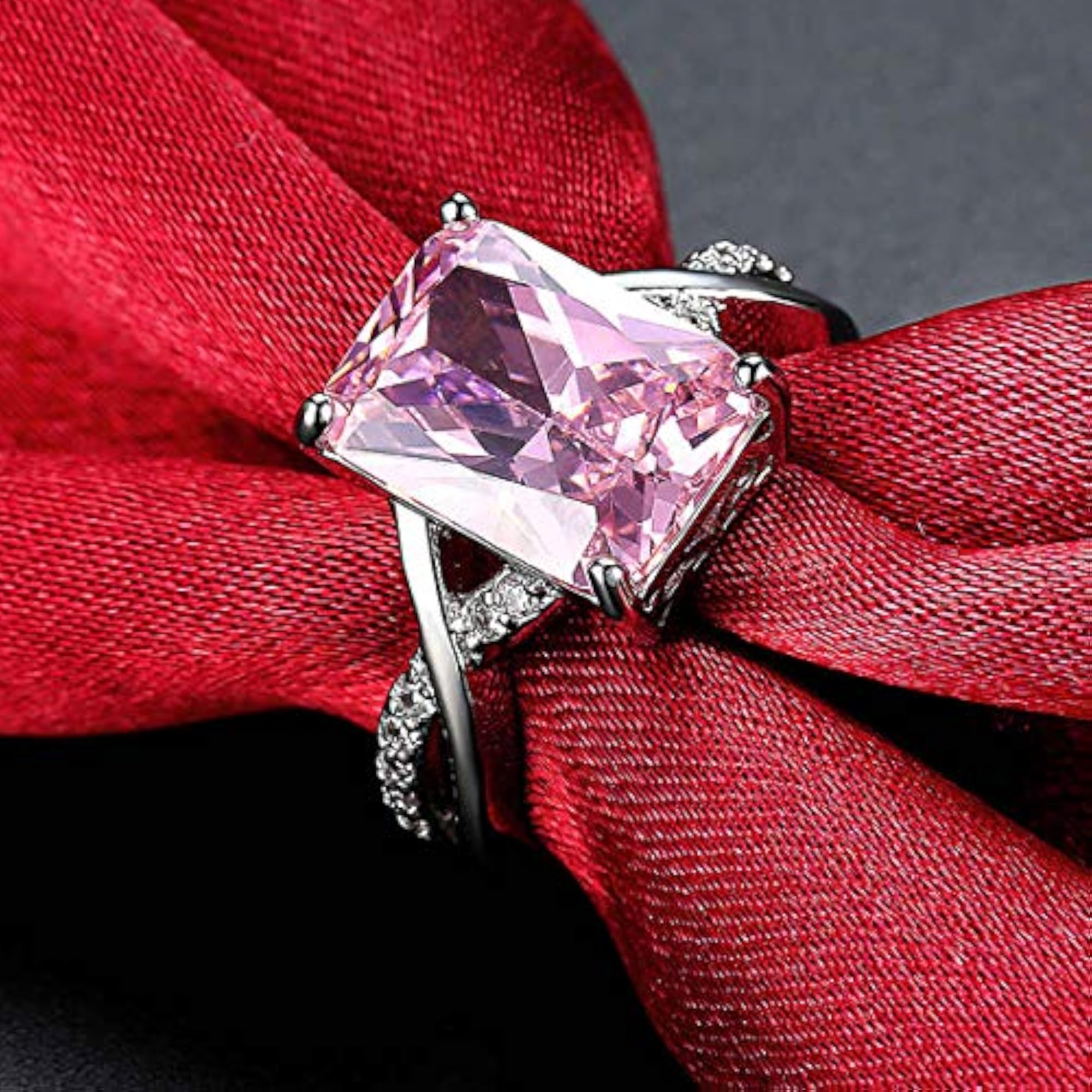 Crystal Silver Plated Swanky Ring (SMNJG-RNGG-5178)